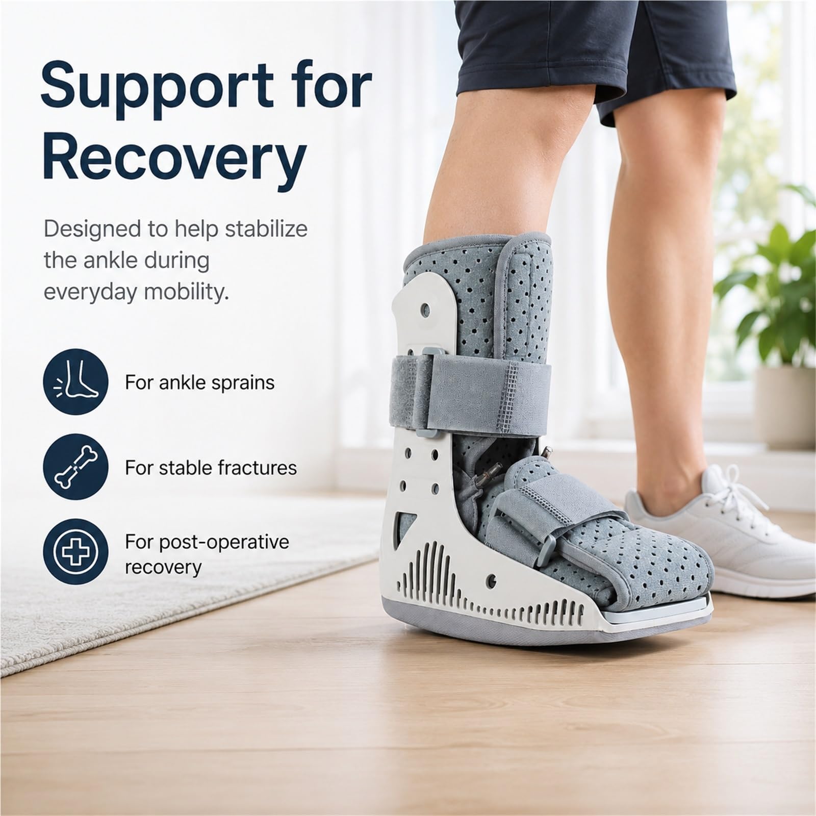 Aircast AirSelect Orteza Stopowa Walker Boot But Ortopedyczny Wysoki z Systemem Pneumatycznym Duplex na Złamania i Skręcenia Kostki Technologia SoftStrike(S)
