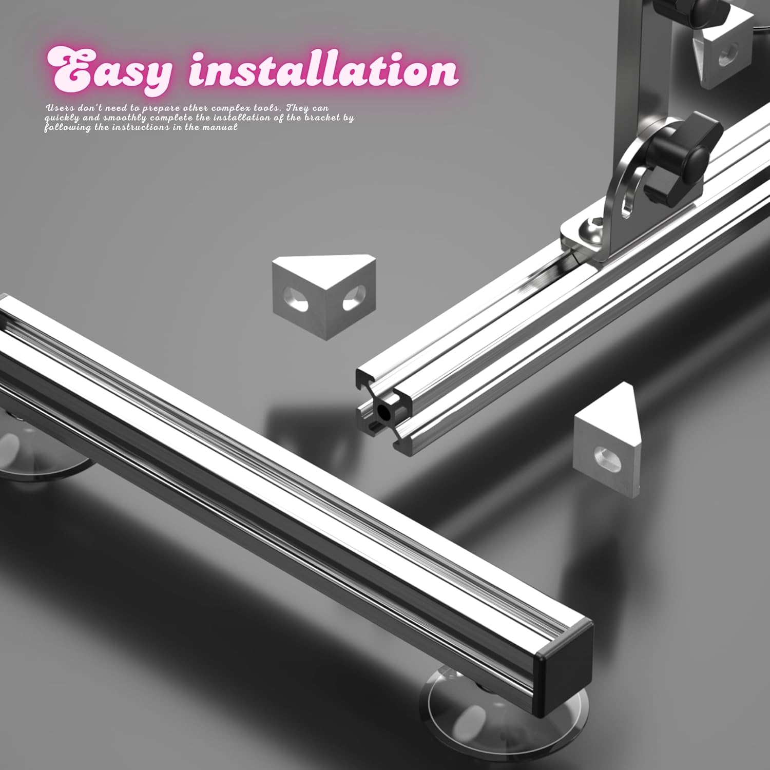 Stand for Reciprocating Linear Actuator, 8mm Actuator Motor Stand Kit with Suction Cup, 90° Angle Adjustable, Aluminum Alloy, Heavy Duty Stand