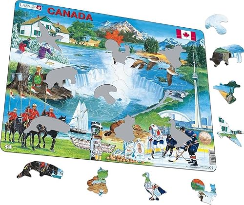 Miniatura 2 de Larsen Puzzles Canada Souvenir - Rompecabezas infantil de 66 piezas