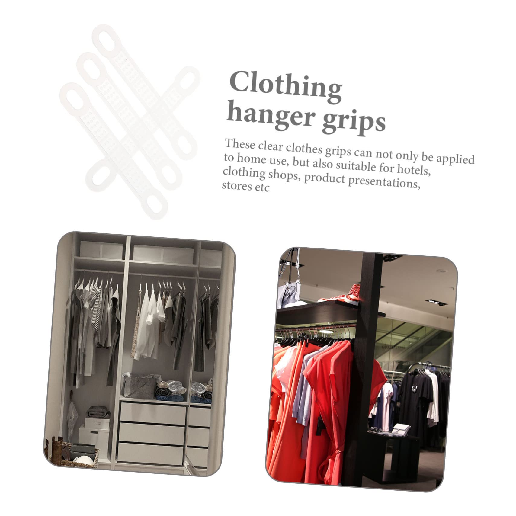 KOMBIUDA 50pcs Non-Slip Hanger Strip Clothing Hanger Strips Coat Hanger Grips Coat Hanger Strip Coat Hangers Hanger Strips for Closet Clear Hangers Hanger Grip Strips Transparent