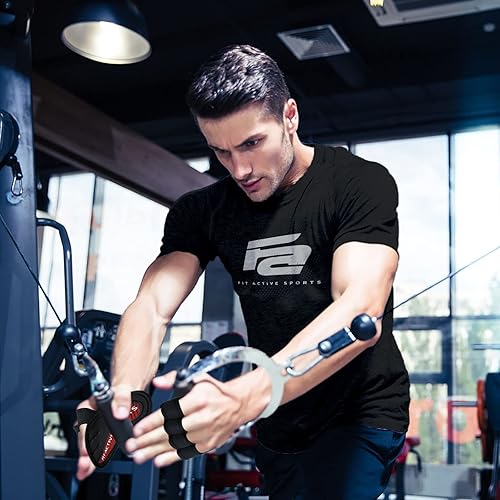Miniatura 9 de Fit Active Sports Guantes de entrenamiento para gimnasio - Agarres duraderos de gimnasio y almohadillas de agarre - Acolchado de goma para evitar