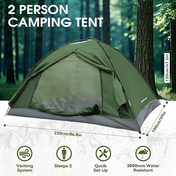 JAICOM 1-4 Man Tent, Backpacking Tent for Camping, Easy Setup, Lightweight