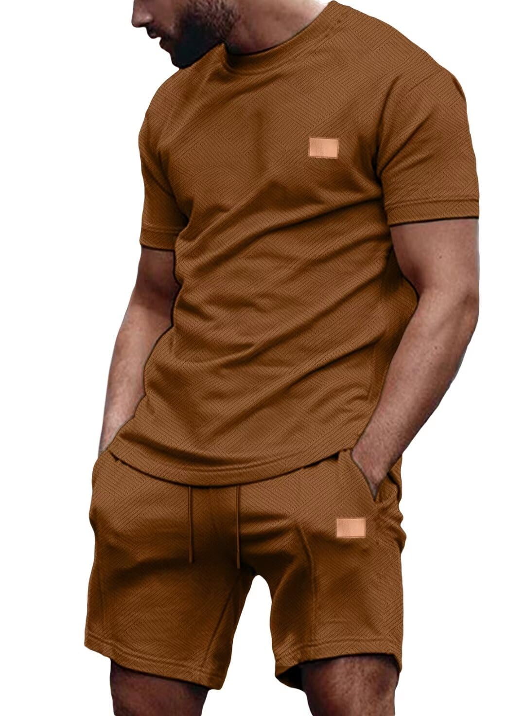 Dokotoo MenMens Short Sets 2 Piece Outfits Summer Casual T Shirts and Shorts Tracksuit Sets with Pockets