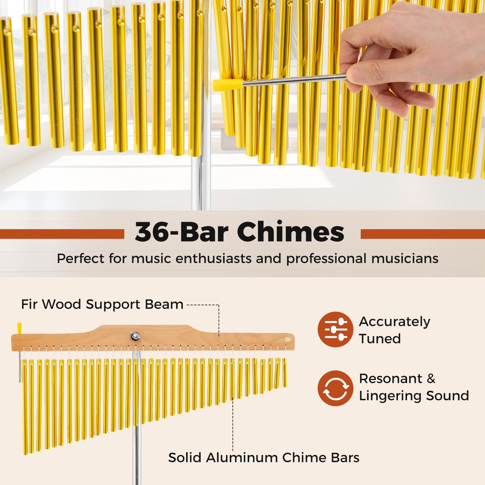 Amazon.com: Costzon 36-Bar Chime, 36 Note Single Row Wind Chimes