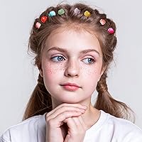 Vista 7 de WILLBOND Pinza para el cabello, 300 piezas de mini pinzas para el cabello para trenzas para niñas, mini cuentas de pelo arcoíris, pequeños clips