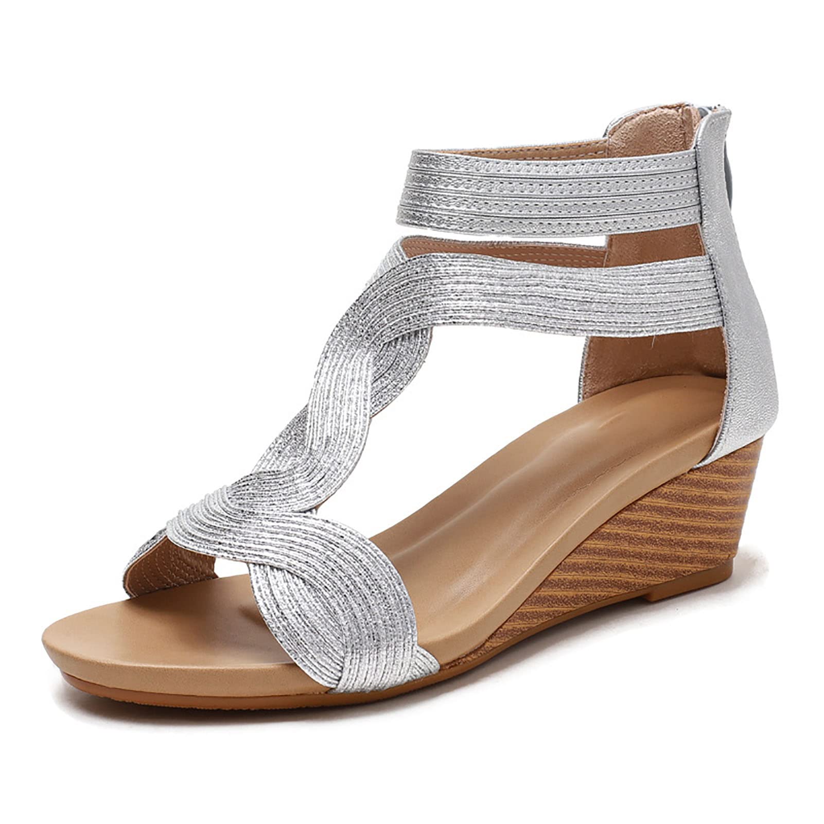 Sandalias de mujer ortopédicas y chanclas de cuero con plataforma en talla grande 44