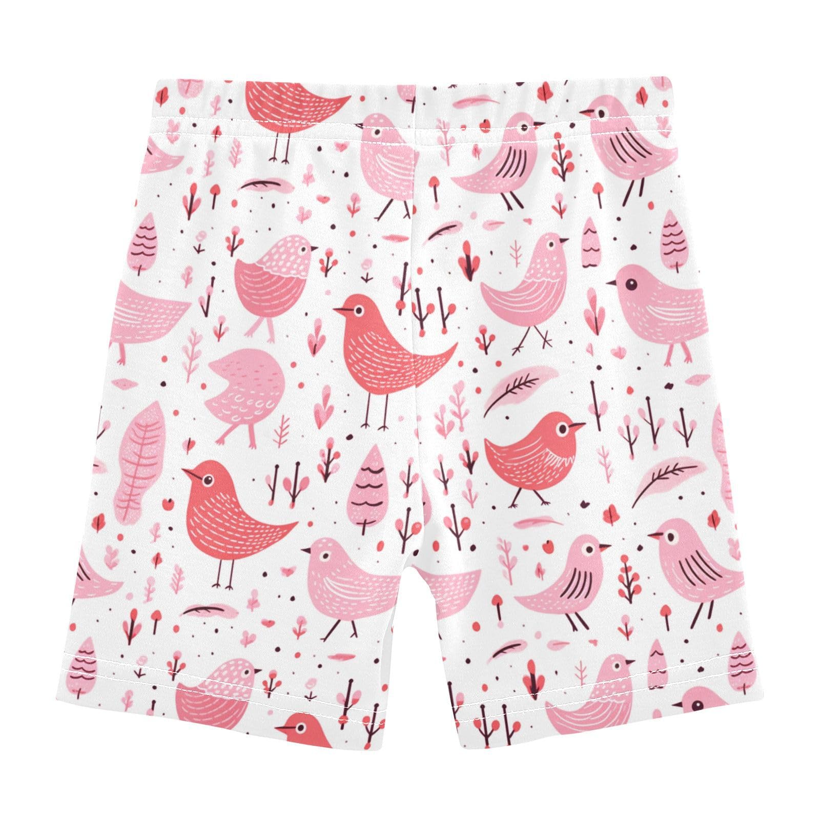Girls Shorts Pink Bird Under Dress Girl Bike Cartwheel Shorts Dance Short