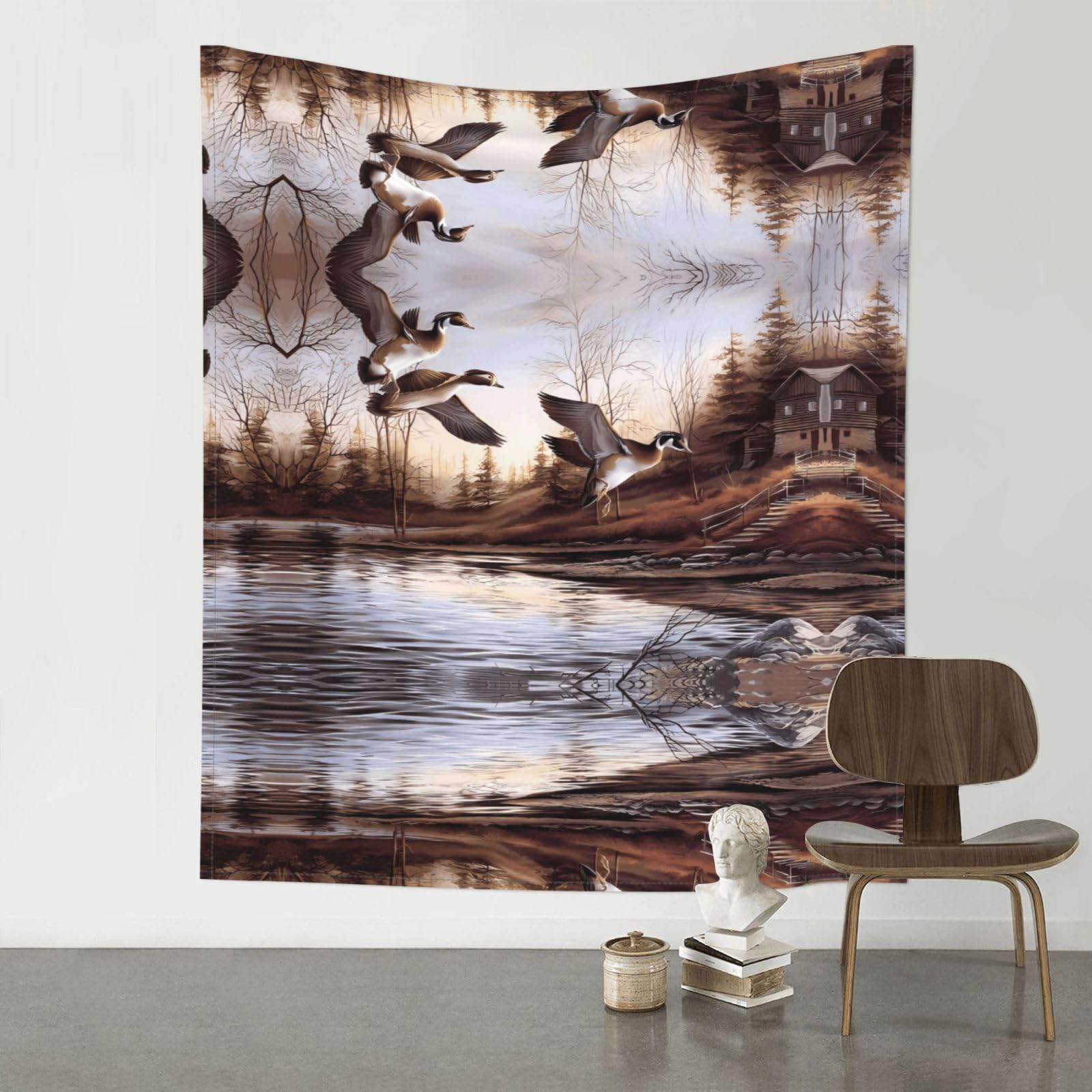 HJFCZH Mallard Ducks Prints 60x51in Wall Tapestry Bohemian Throw - Dorm Decor, Beach Blanket, Sofa Cover & Unique Gift