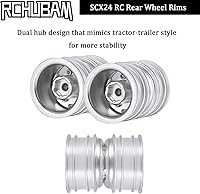 Vista 4 de RCHUBAM Llantas de rueda trasera RC con eje de transmisión CVD para 1/24 Axial SCX24 Deadbolt Bronco C10 RC Crawler Car