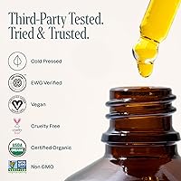 Vista 5 de Cliganic Aceite de semilla de rosa mosqueta orgánico para cara, 100% puro, natural prensado en frío sin refinar sin OMG Aceite portador para piel