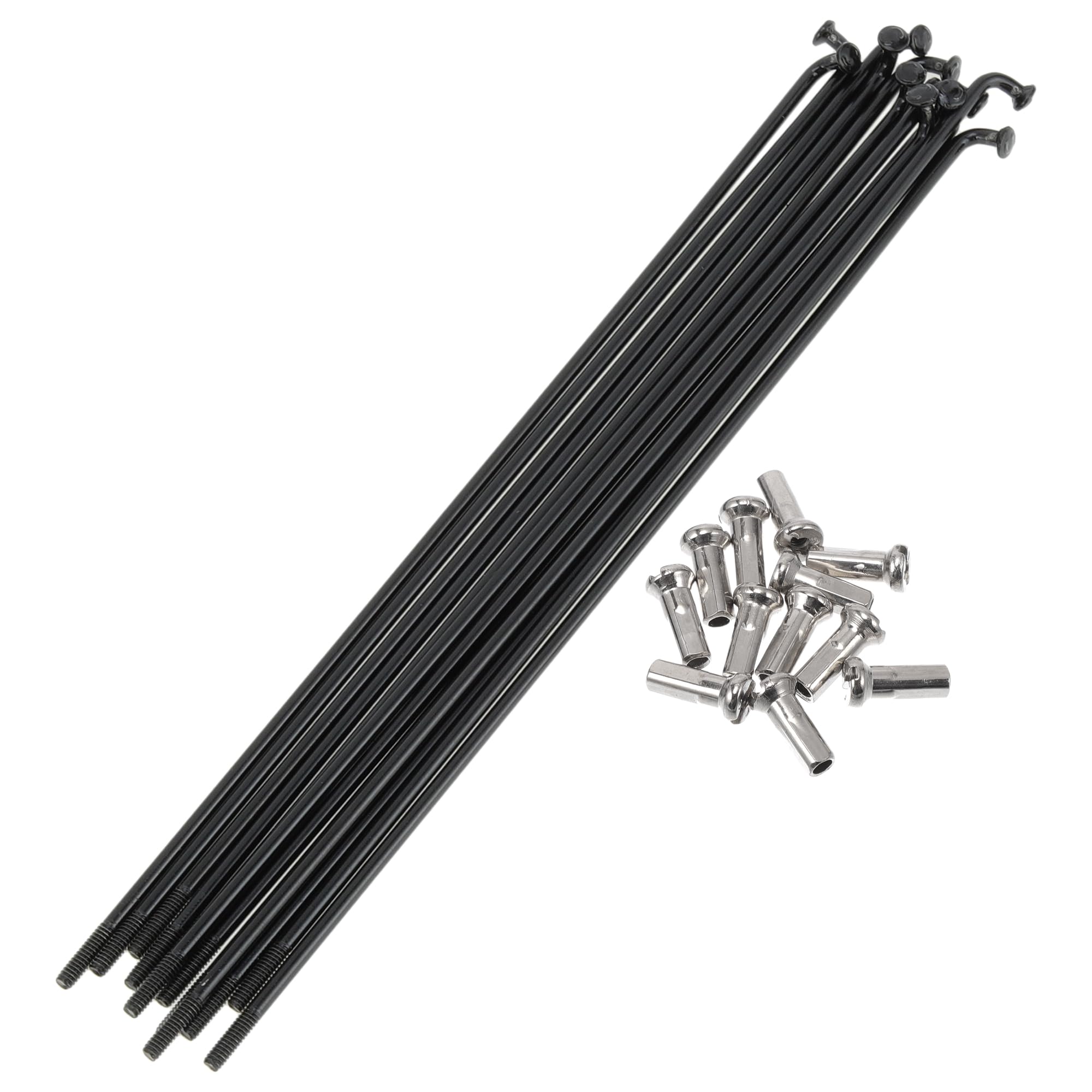 A ABSOPRO Bicycle Spokes 14G 145mm Length Bike Wheel Spokes 304 Stainless Steel Black 1 Set