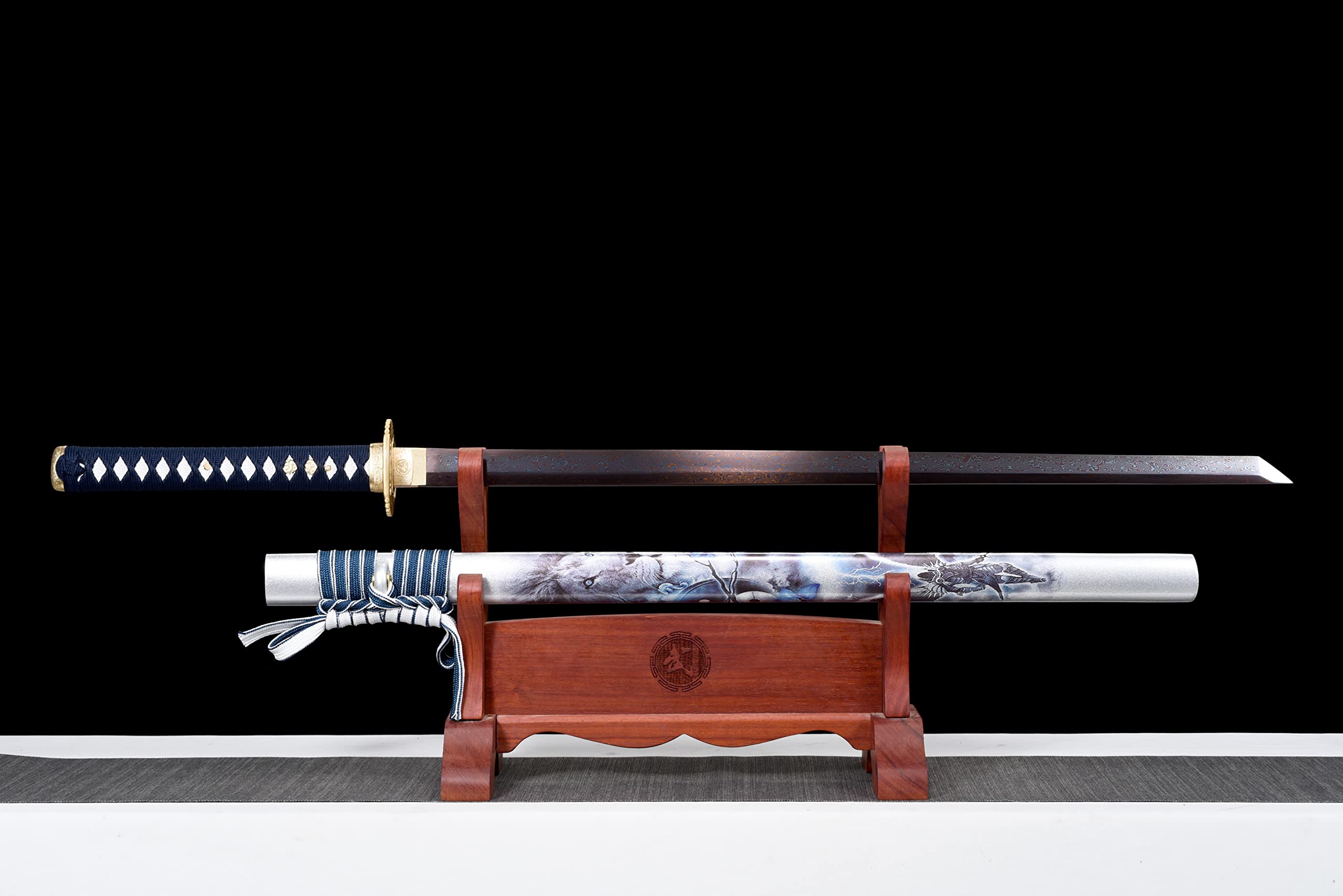 Amazon.com : JIHPENsword,Handmade Japanese Ninjato Sword Damascus