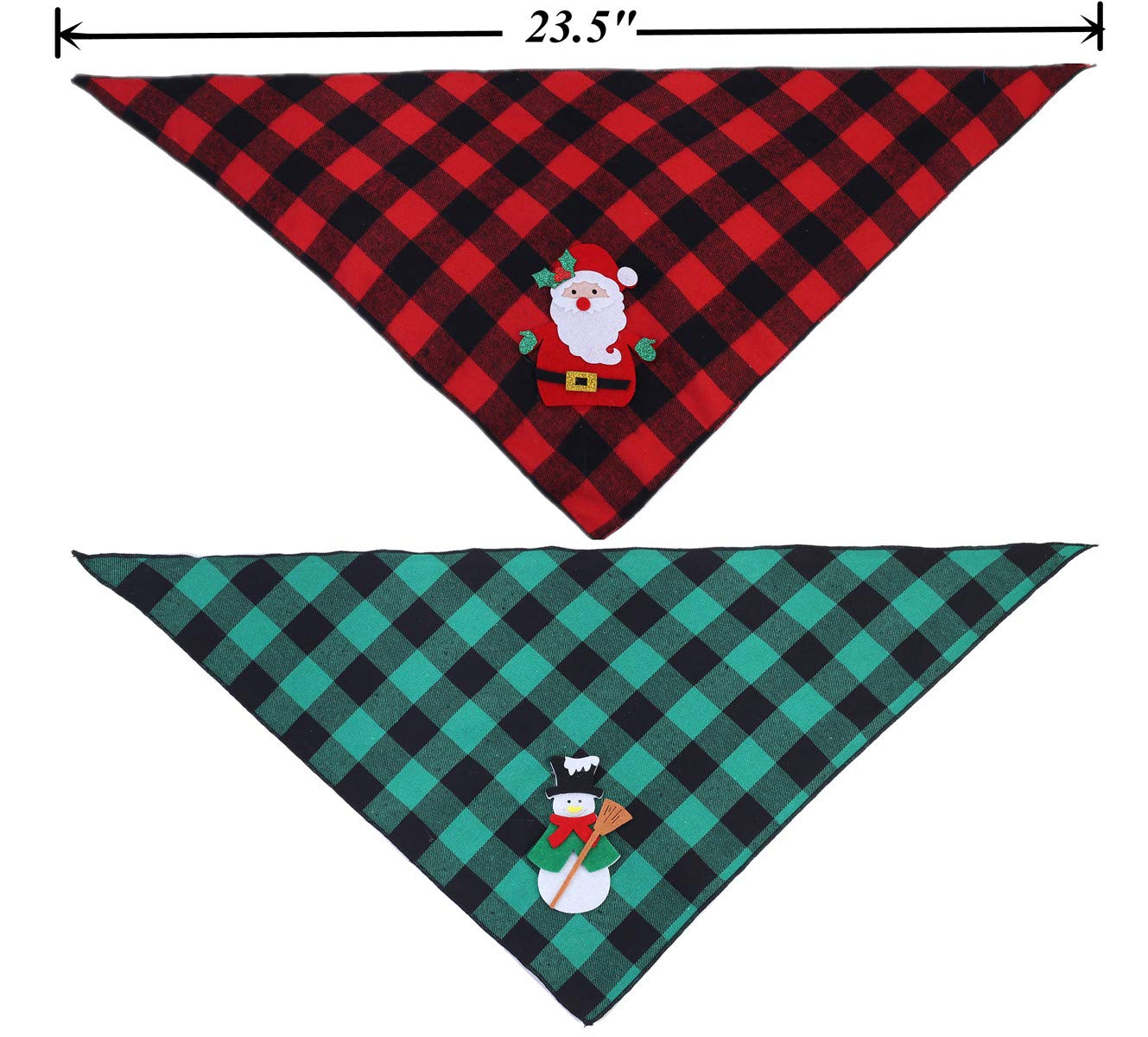 BoomBone 2 Unidades de pañuelo de Navidad para Perro con diseño de Papá Noel y muñeco de Nieve