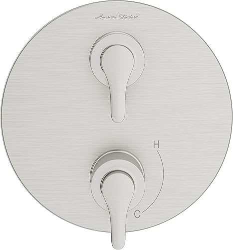 Miniatura 2 de American Standard TU105740.295 Studio S - Desviador de ducha integrado de 2 manijas en níquel cepillado con válvula de flash