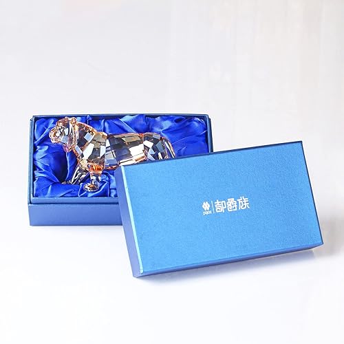 Miniatura 6 de Figura de tigre de cristal, animales, manualidades, decoración del hogar, coleccionable, regalos de cumpleaños y Año Nuevo (rosa)