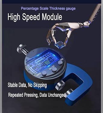 Digital Micrometer Precision Measurement Indicator Measuring Range 0-10mm 0.0005''/0.01 mm Precision Digital Thickness Gauge for Leather, Paper, Sheet Metal and More.