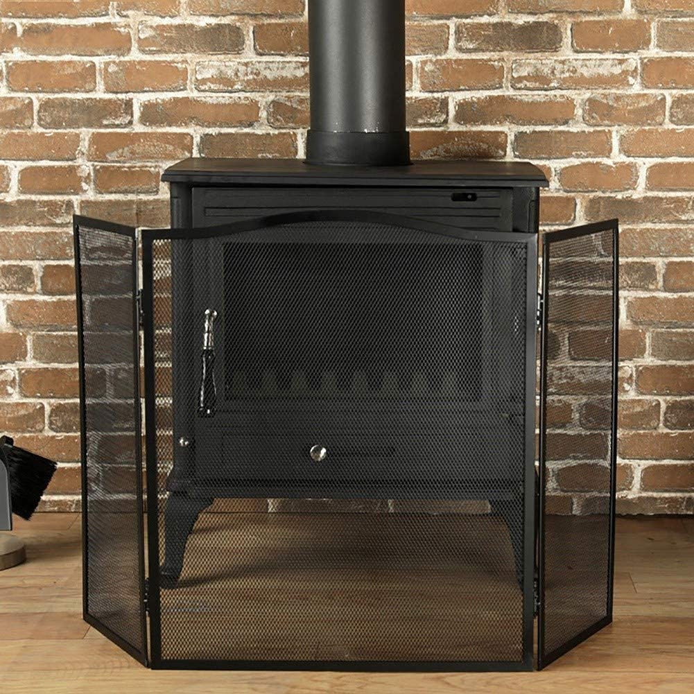Valla de hierro forjado para chimenea con acabado decorativo premium