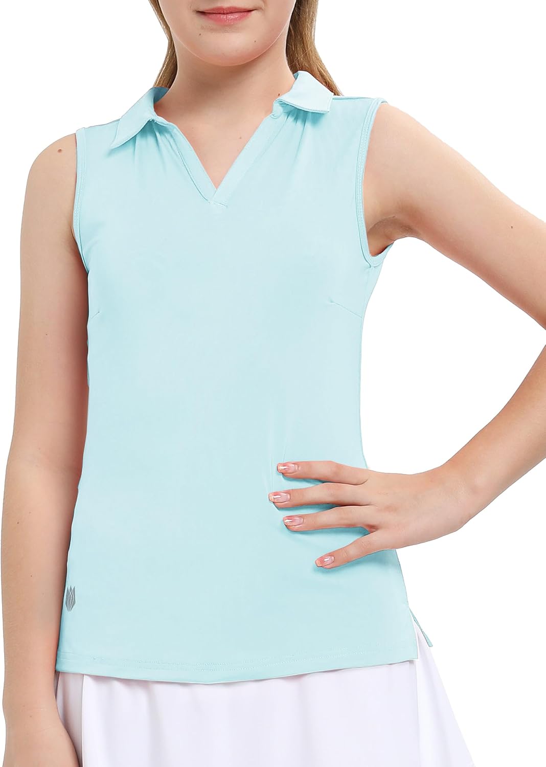 FitsT4 Sports Girl's Sleeveless Polo Shirts UPF 50+ Lightweight Quick Dry Tank Tops for Golf Tennis Equestrian Workouts