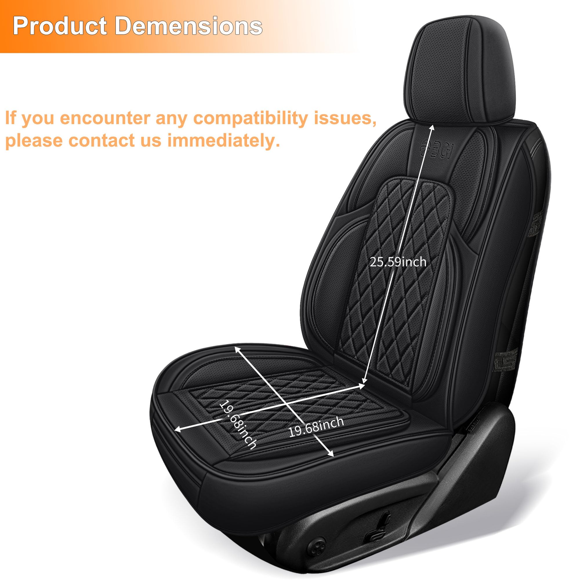 Funda Asientos Coche Universales para Turismos y SUV - Antideslizante y Transpirable (Negro, Asiento Delantero)