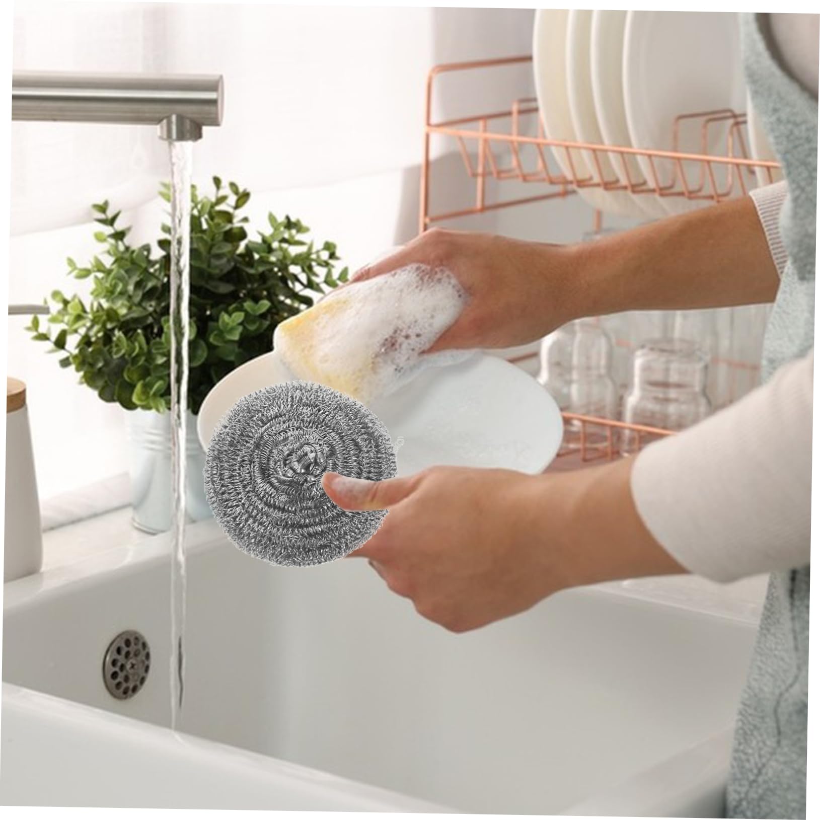 20pezzi Spazzole in Acciaio Inox Per Pulire Piatti Pentole e Padelle Resistenti Alla Rottura Design Leggero Facile Da Trasportare e Utilizzare