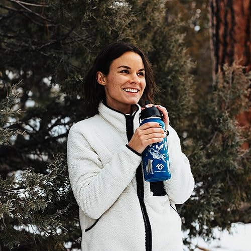 Miniatura 4 de Animal Rescue - Botella de agua con tapa con pajilla, acero inoxidable grabado de 32 onzas con correa, temática de mejores amigos, mascotas y