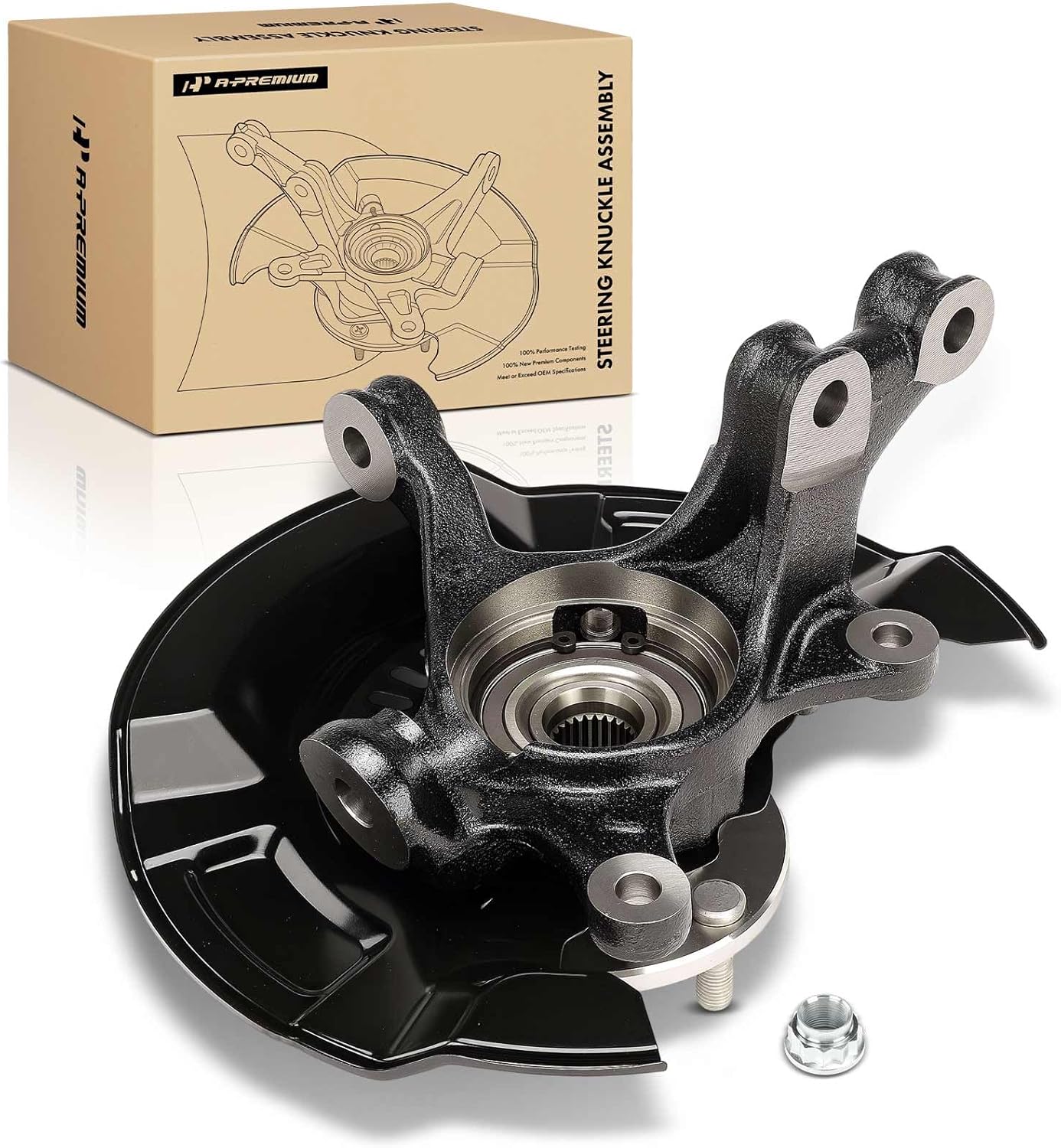 A-Premium Front Left Steering Knuckle & Wheel Bearing Hub Assembly Compatible with Scion xD 2008-2014, Driver Side