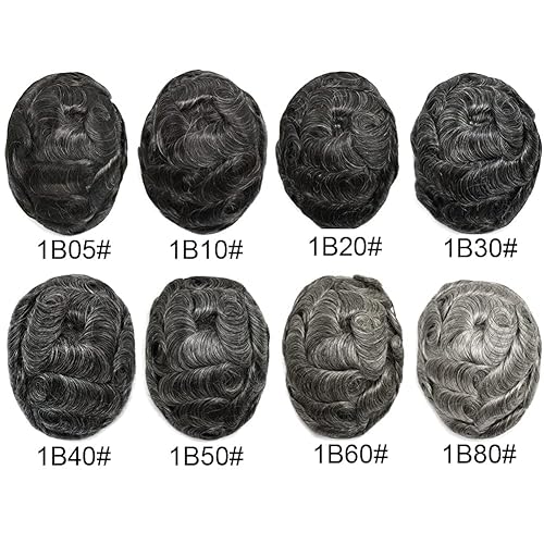 Miniatura 9 de Extensiones invisibles tipo tupé para hombre, sistema de cabello completo de poliéster para hombres de 0.004-0.005 in de grosor de poliuretano