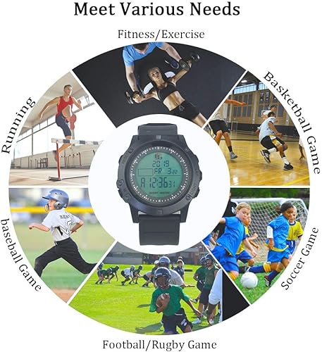 Miniatura 7 de FCXJTU Cronómetro deportivo digital con temporizador de varias vueltasdivisiones, cronómetro de memoria, alarma, modo de ritmo con pantalla extra