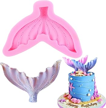 3D Mermaid Tail Mold Mermaid Silicone Fondant Mold For Cake Decorating Cupcake Topper Candy Chocolate Gum Paste Polymer Clay
