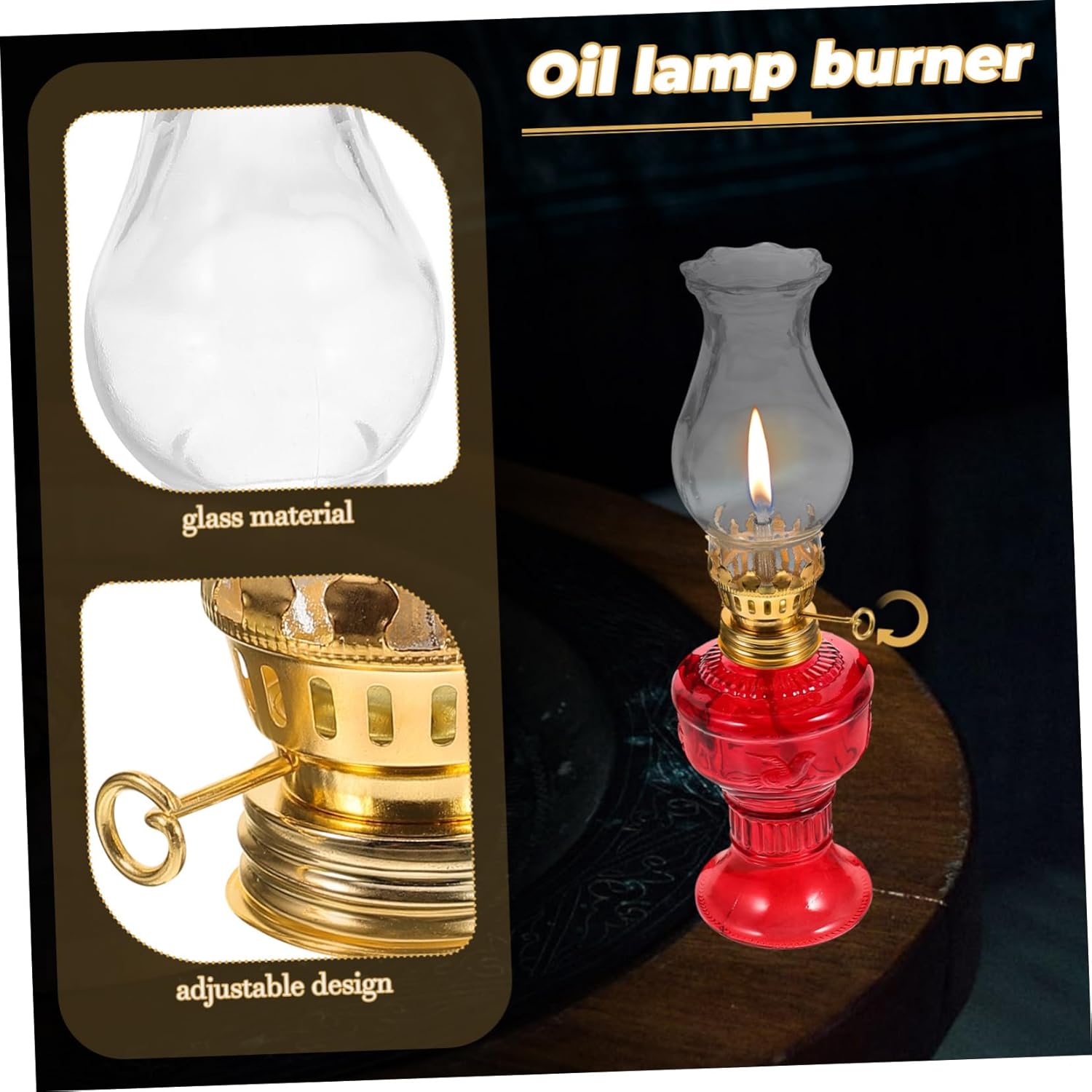 PRETYZOOM 2sets Retro Lamp Shade Kerosene Lamp Replacement Sturdy Metal Burner Easy Wick Replacement