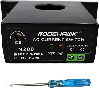 Current Sensing Relay AC Current Sensing Switch 0-200A Normally Closed Current Sensor Monitoring Relay (N200)
