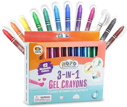 Miniatura 9 de NOYO - Cayones de gel de 36 colores para niños pequeños y niños no tóxicos 3 en 1 lavables más atrevidos efecto de pintura de acuarela pastel a