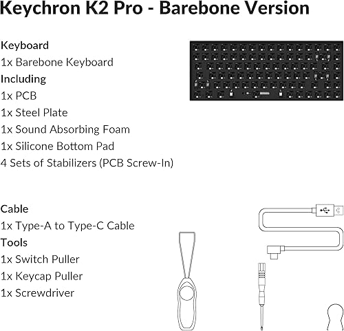 Miniatura 8 de Keychron Teclado mecánico K2 Pro con retroiluminación blanca K Pro Interruptor rojo - Negro