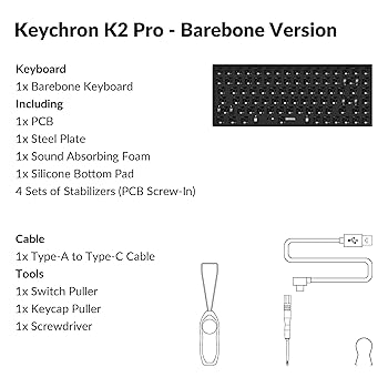 Keychron K2 Pro WhiteLED 付属品あり　ほぼ新品 Amazon.com: Keychron K2 Pro Mechanical Keyboard with White