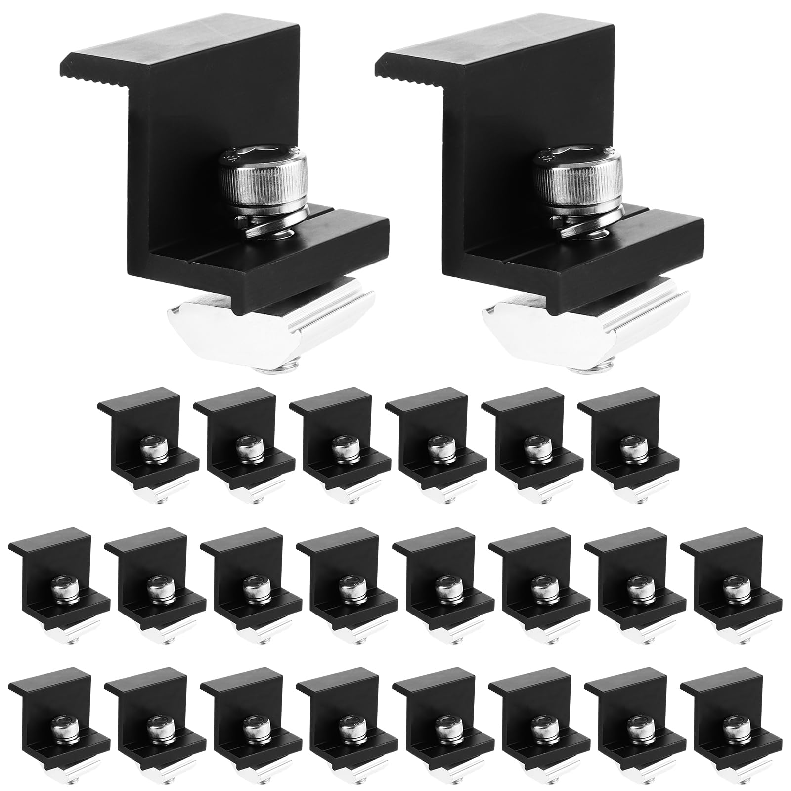 Support de panneau solaire 30mm noir contre le vent fixation rail alu x24