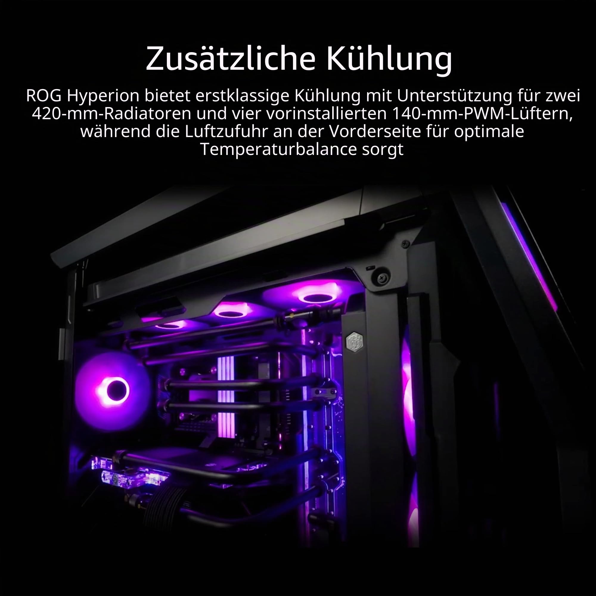 Asus ROG Hyperion GR701 E-ATX RGB Gaming Gehäuse (420 mm Dual-Radiator-Unterstützung – Bild 3
