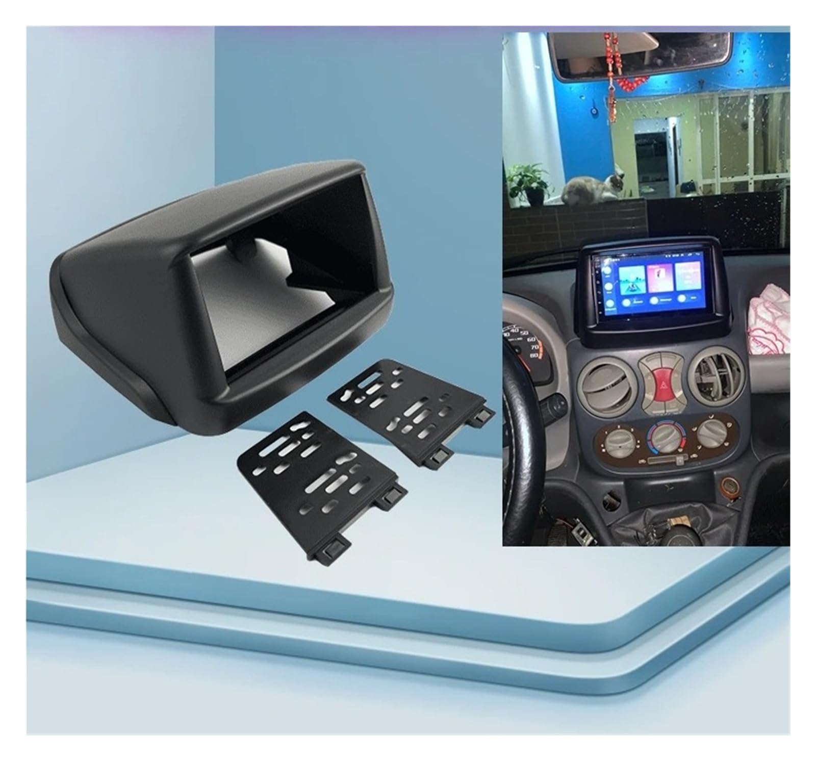 Fascia Marco para Fiat para Doblo 2002-2013 2014 2015 2016 2017 Autoradio Navegación 2 DIN 7 Pulgadas Radio Fascia DVD Audio Marco Panel Juego Panel Radio