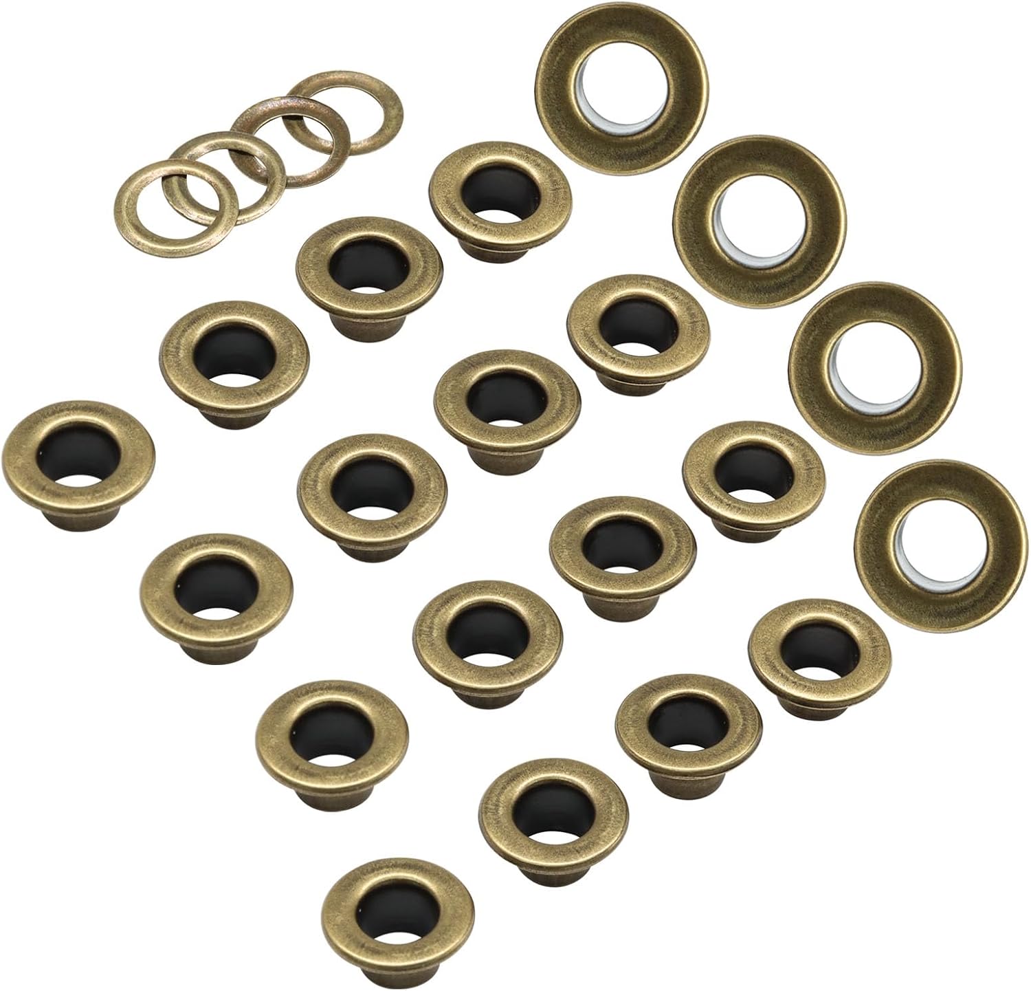 LifCratms 200 Sets 3/16" (5mm) Grommets Eyelets Kit, Bronze Metal Eyelets with Washers for Leather, Fabric Clothing, Repairing Canvas, Crafts Decoration