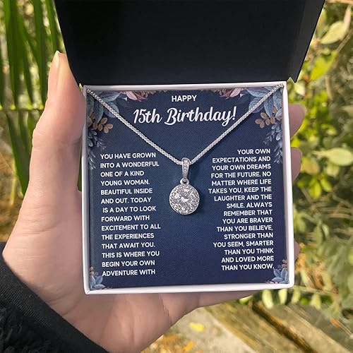 Miniatura 4 de FG Family Gift Mall Regalos de quinceañera para una niña de 15 años, regalos para cumpleaños de 15 años, ideas de regalo para adolescentes, collar