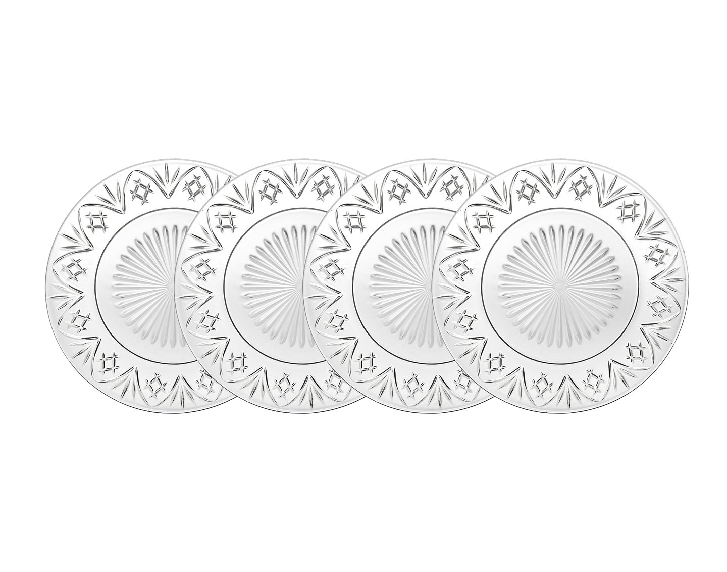 Godinger Dublin Salad Plates, Appetizer Plates, Dessert Dishes, Serving Dishes, 7.5in - Set Of 4