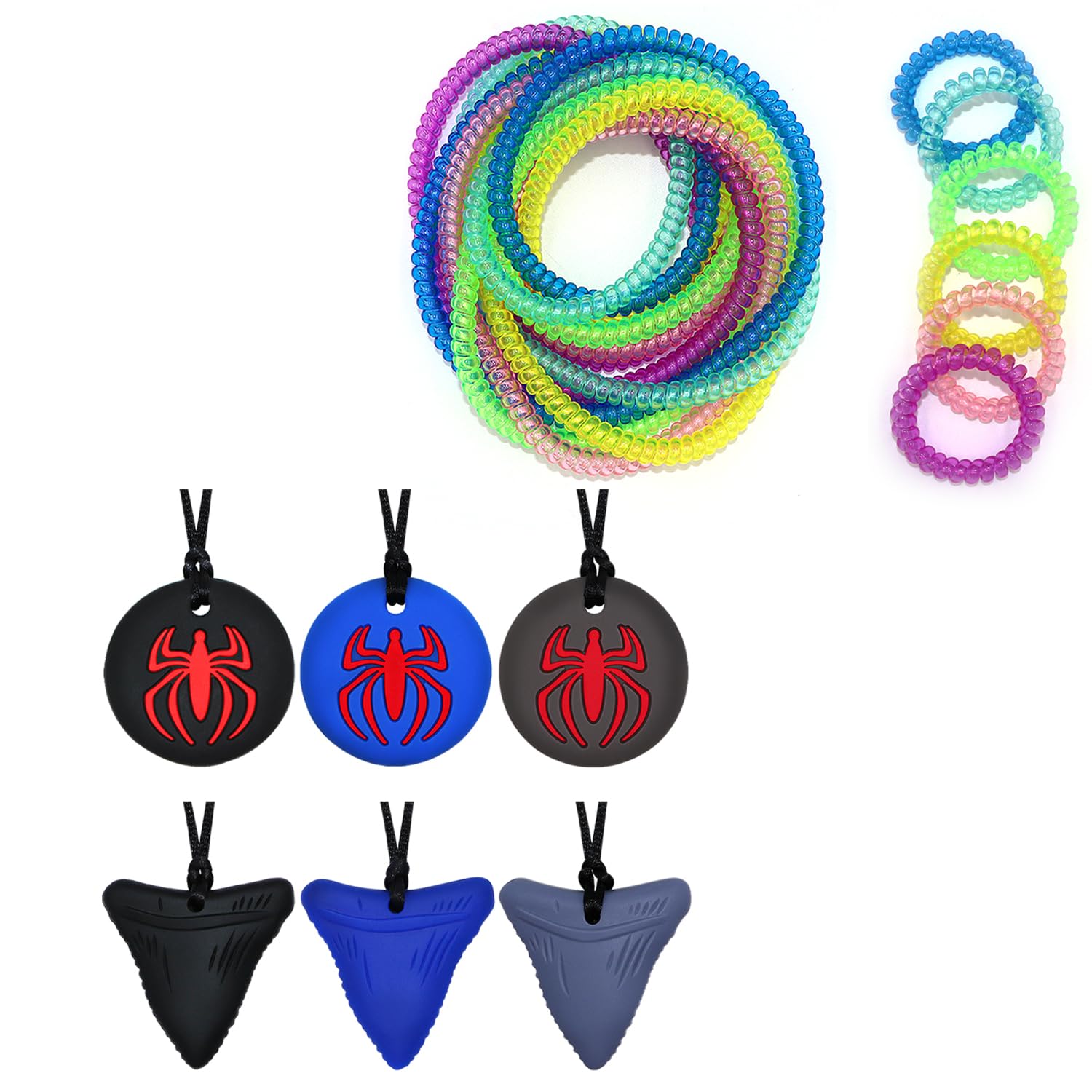 Chewy Necklace Sensory Toys for Kids with Autism, 18 Pack