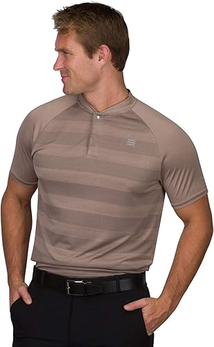 Three Sixty Six Men's Collarless Golf Polo - Lightweight, Moisture Wicking & Stretch Fabric