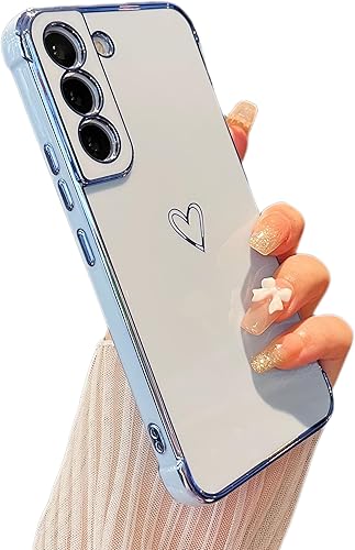Vista 29 de ZTOFERA Funda diseñada para Samsung Galaxy A13 5G/Galaxy A04S, bonito borde chapado con patrón de corazones de amor con protección para lente