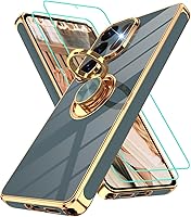 Vista 129 de Gritup Funda para Samsung Galaxy A14 5G: Funda para Samsung A14 2 piezas, protector de pantalla, soporte de anillo de rotación de 360°, soporte