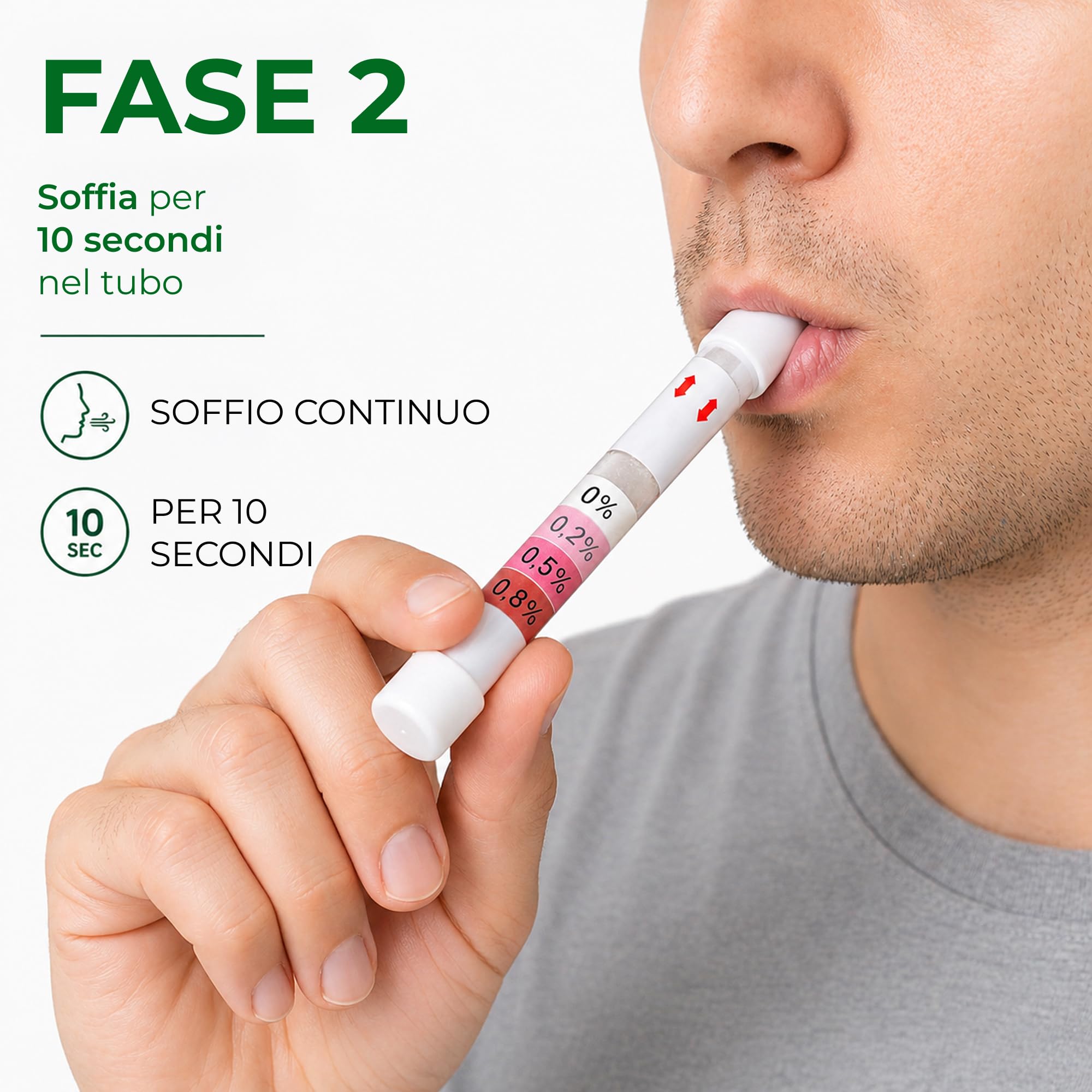 Alcol Test monouso - 16 pz - Etilometro Monouso - Risultato in 2 minuti precisione oltre 98% - Kit Test alcolemico portatile per auto e sicurezza stradale - Alcool Test a soffio