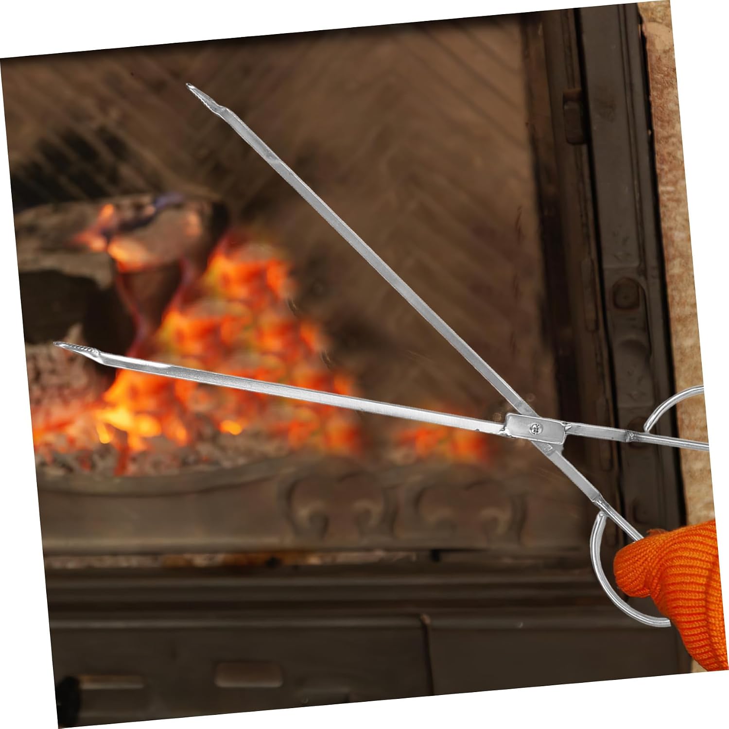 Xmas Fireplace Poker Tong Set, Stainless Steel Fire Pit Tool