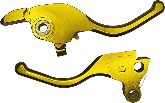 3 Finger CNC Shorty Hand Control Lever Kit Brake Clutch Levers,Fit for Harley Davidson 2023.5-up CVO, 2024 Street Glide,Road Glide,2024 CVO Road Glide ST Gold
