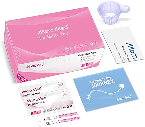 Miniatura 8 de MomMed Tiras de prueba de ovulación, kit de predictor de ovulación de 105 LH con 105 tazas de colección, seguimiento preciso de la prueba
