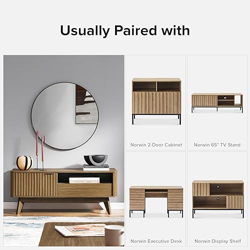 Miniatura 24 de mopio Brooklyn Mid-Century - Soporte de TV moderno para televisores de hasta 50 / 59 pulgadas, panel de forma de onda de 50 a 59 pulgadas, perfil