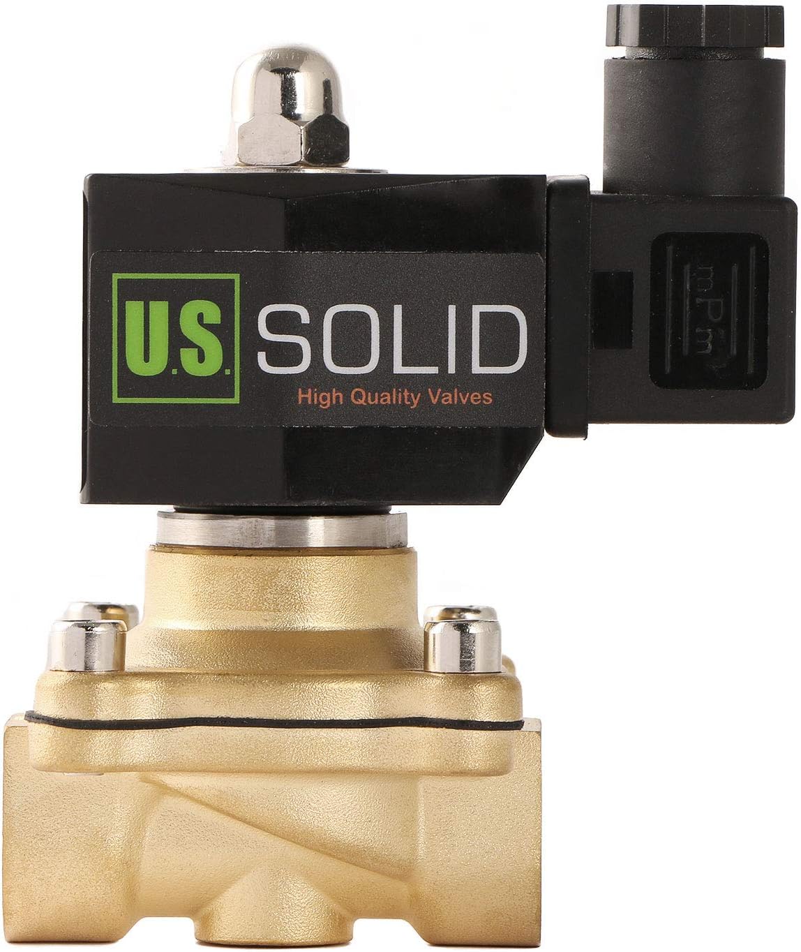 U.S. Solid 3/4" Brass Electric Solenoid Valve 12V DC Normally Closed VITON Air Non-potable Water Oil Fuel